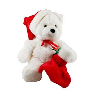 Ganz Stocking Snugglers 1998 Vintage Plush Christmas Bear w/Stocking RARE